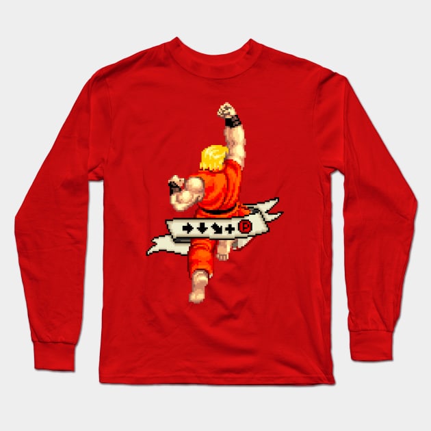 Forward, down, down-forward + punch - Ken Long Sleeve T-Shirt by d4n13ldesigns